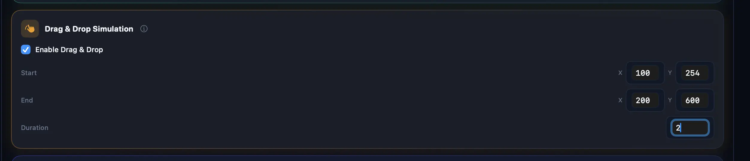 Drag & Drop Settings